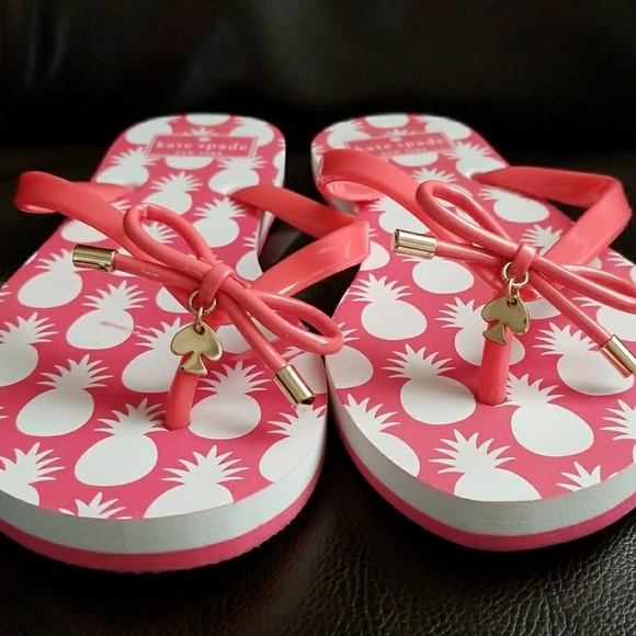 ♠️KATE SPADE- PINEAPPLE FLIP FLOPS ( Size L 9-10) - Picture 4 of 5